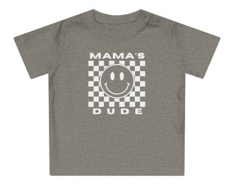 MAMAs DUDE White Background Baby Infant T-Shirt NB-24M