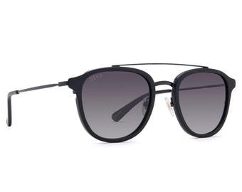 DIFF Camden Matte Black Grey Gradient Polarized Sunglasses