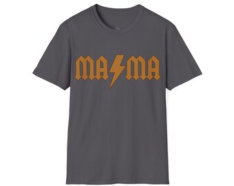 MAMA Lightning Bolt Adult Unisex Softstyle T-Shirt Design 1