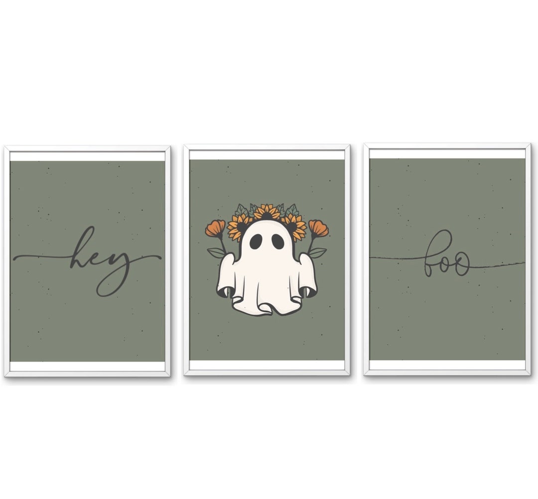 Hey Boo Halloween Ghost Printable Poster - Etsy