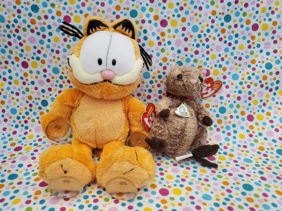 Garfield and Louis Plushes Ty Christmas Hat Stuffed Animal 