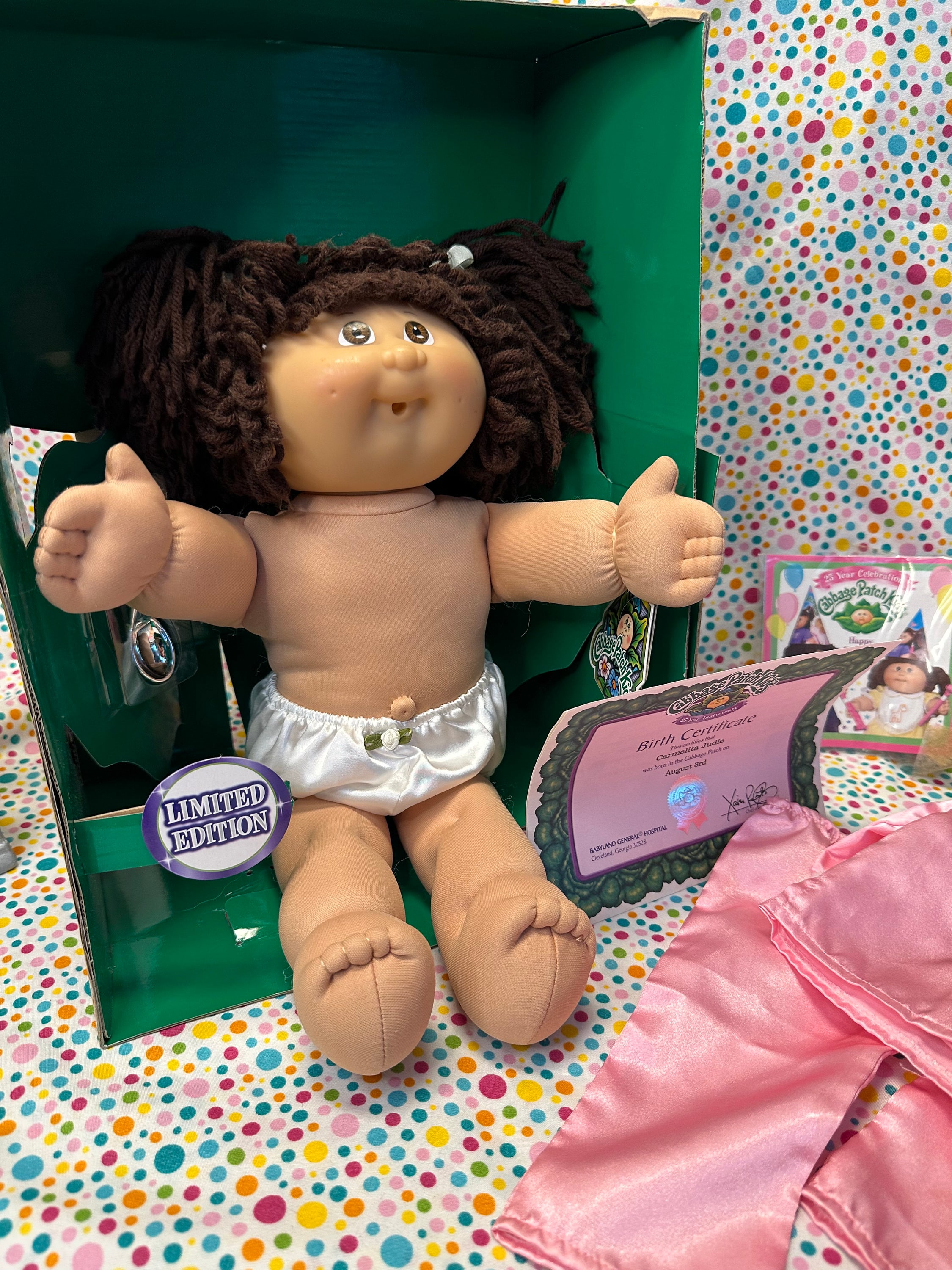 Cabbage Patch Kids Doll 25th Anniversary Brunette Yarn Hair - Etsy