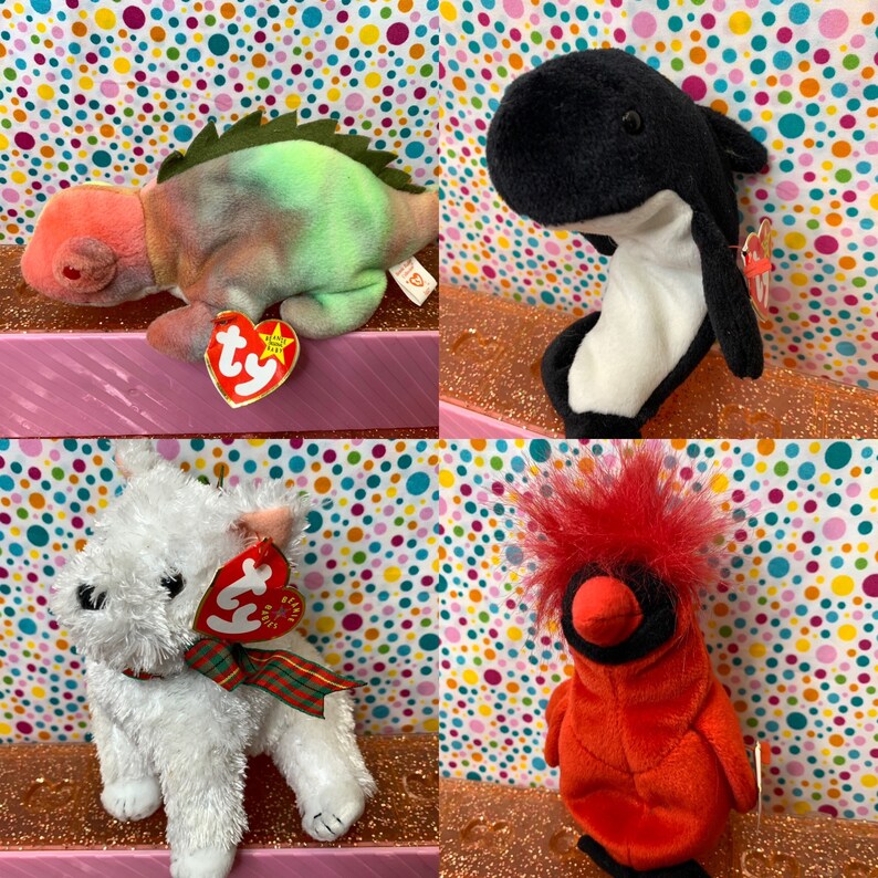 TY Beanie Babies Pellet Plush Dolls Hornsly Inch Seaweed Etsy