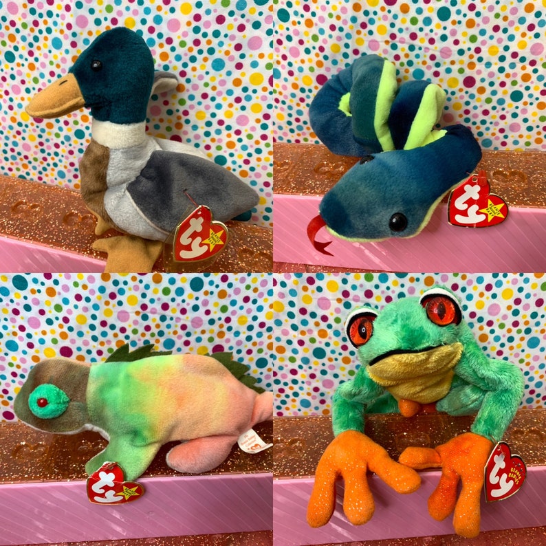 TY Beanie Babies Pellet Plush Dolls Hornsly Inch Seaweed Etsy