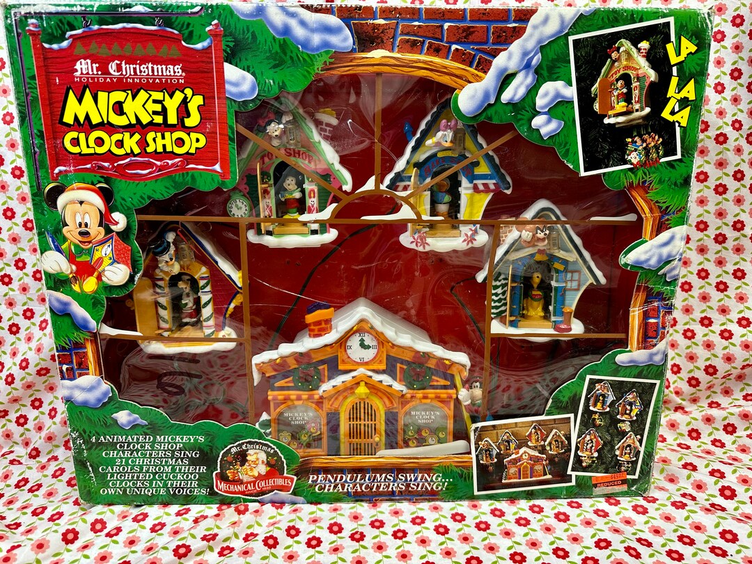 Mickeys Clock Shop Holiday Music Singing Working Read Vintage Etsy