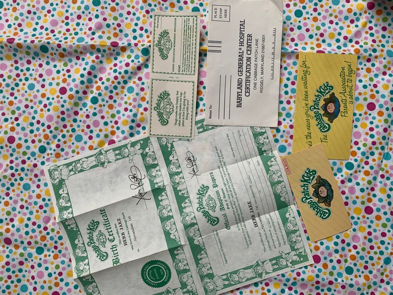Cabbage Patch Kids Boy Vintage Adoption Paper Original Bald - Etsy