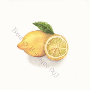 Printable Lemons Watercolor, Digital Download, Original art