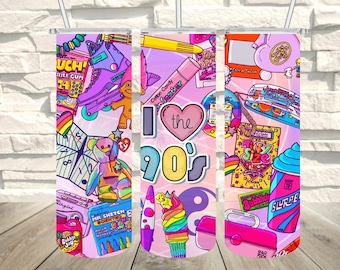 I Love the 90s Retro Vintage 90s Love 90s Fashion Sublimation Tumbler Wrap
