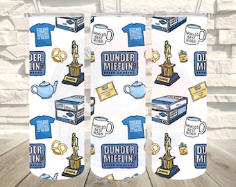 The Office, Dunder Mifflin, TV-Sitcom, Dwight Schrute, Michael Scott, Scranton Pennsylvania, Seamless Sublimation Tumbler Wrap