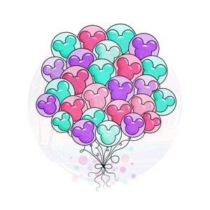 Magic World Balloons, Mickey Mouse Balloons, Magic World sublimation design, digital download, sticker design, colorful PNG File