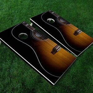 Cornhole Decal Cornhole Wrap Acoustic Guitar - Set of 2 vinyl decals, 24&quot; x 48&quot; - Does not include boards or bags, Decals ONLY