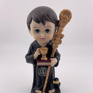 St. Benedict of Nursia |Children&#39;s collection statue |  San Benito | Colección infantil de figuras religiosas | Baptism-First Communion gift