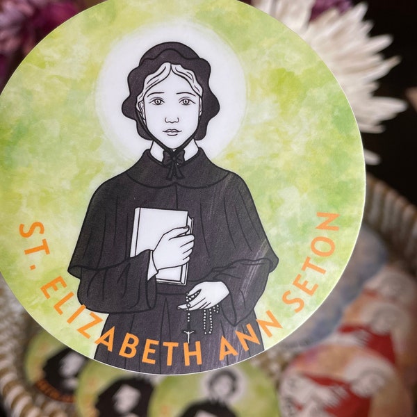 St. Elizabeth Ann Seton waterdichte sticker | Sta Isabel Ana Seton calcomania/pegatina | Katholiek geschenk | Patroonheilige | Sint-sticker