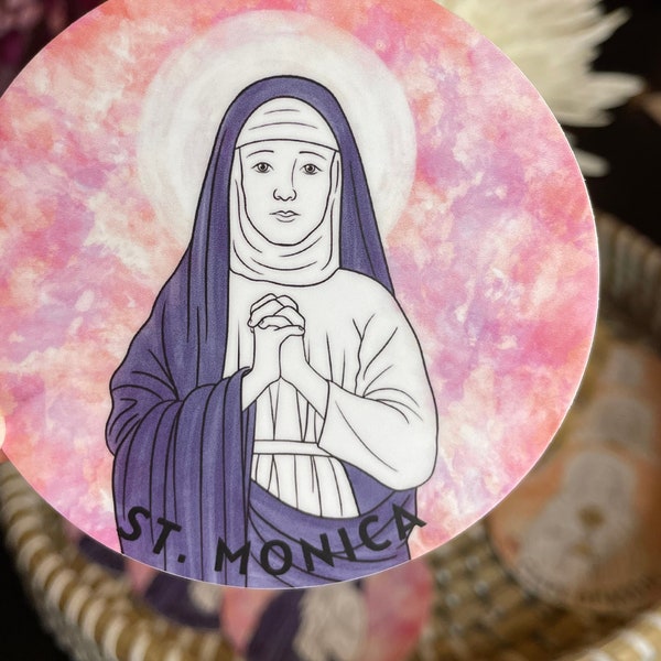 St. Monica waterproof sticker | Santa Mónica calcomanía/pegatina | Catholic gift | Confirmation | Patron Saint | Saint Decal