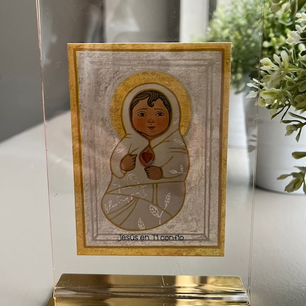 Baby Divine Mercy Clear portrait | Icono Jesús Bebé Divina Misericordia | Catholic Devotion | Catholic portrait | Cuadro Imagen Católico