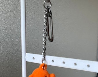 beflockter Bär Schlüsselanhänger (orange)