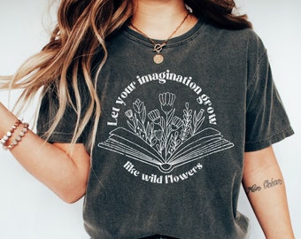 Copy of Boho Tee, book lover, floral t-shirt, comfort colors, gifts for all,