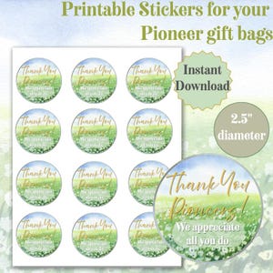 Printable JW Pioneer Gift Tags | 2.5&quot; Circle Stickers | Thank you Pioneers