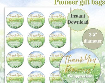 Printable JW Pioneer Gift Tags | 2.5" Circle Stickers | Thank you Pioneers