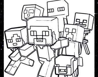 minecraft coloring etsy