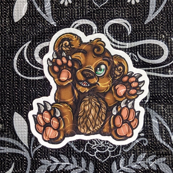 Ferocious Teddy Bear | Vinyl Sticker | Cute | Scary | Cuddly | Cute Sticker