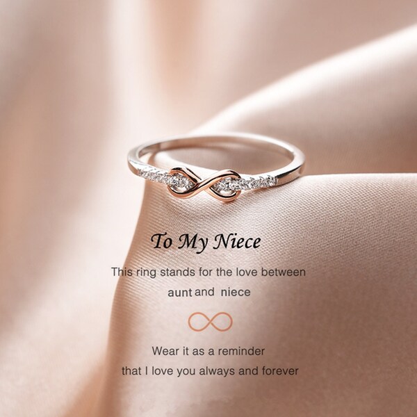 To My Niece Forever Infinity Ring- Sterling silver ring - Fashion Jewelry Wedding Ring -Gift for Her- Birthday Gift - daughter gift