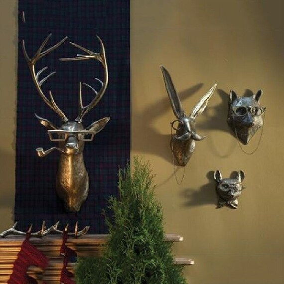 Resin Animal Head Wall Hanging Decoration Etsy