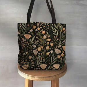 Woven Tapestry Tote Bag: Cottagecore Reusable Grocery Bag