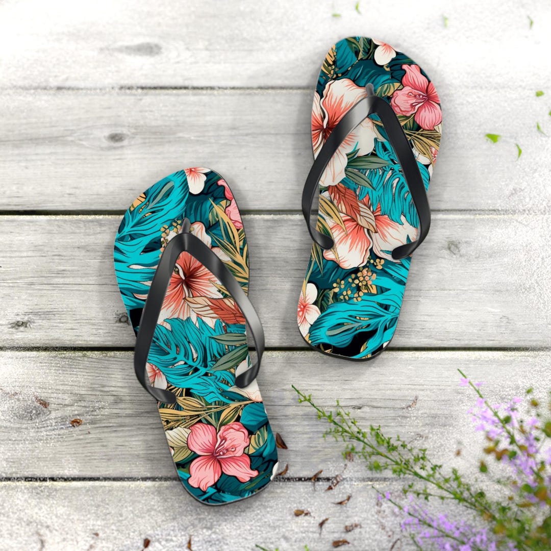 Hibiscus flip flops hotsell
