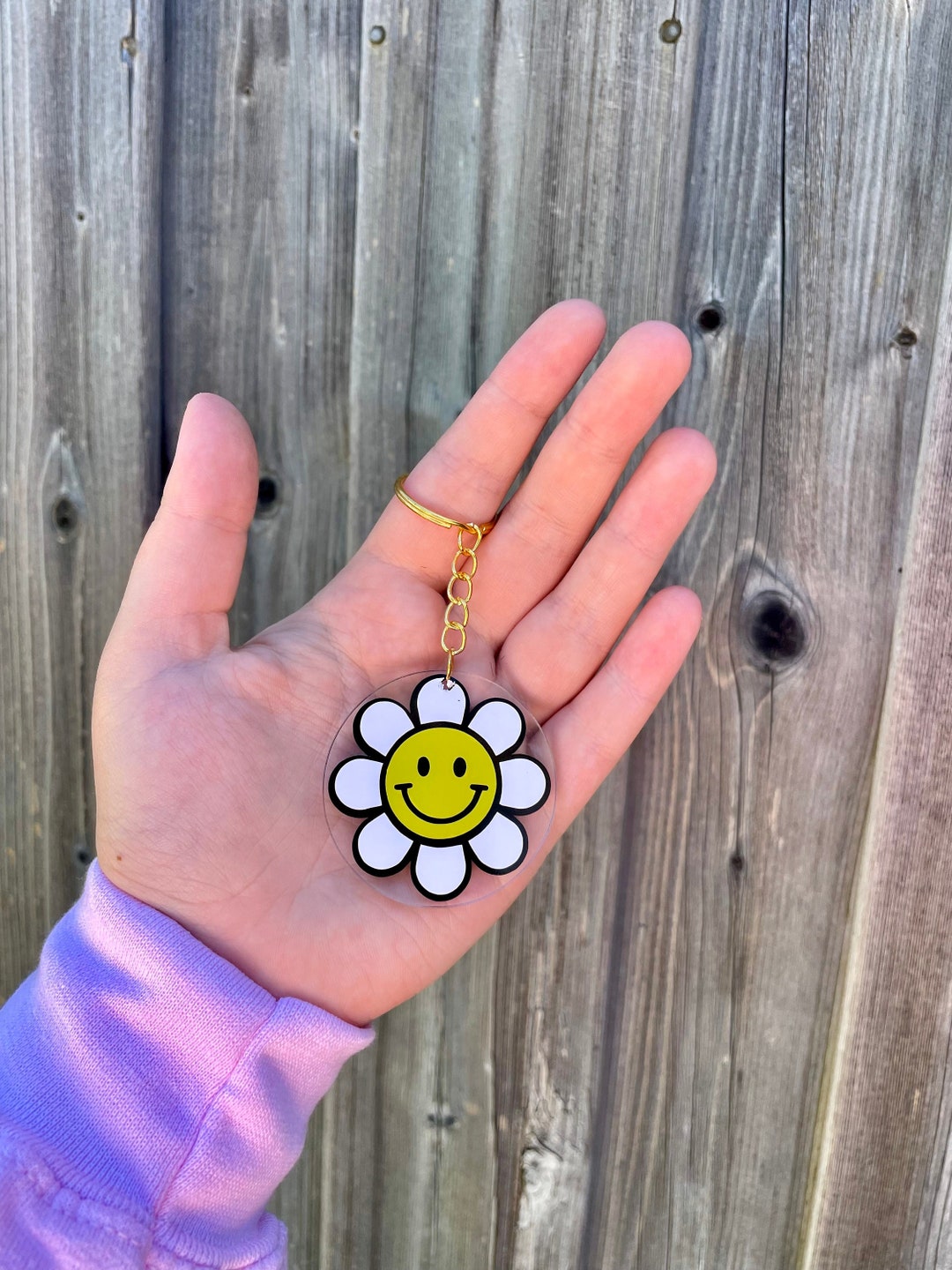 Happy Daisy Key Ring / Keychain / Gift for Her / Gift