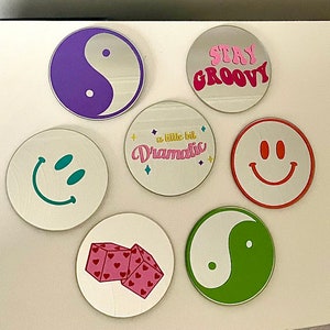 GROOVY MIRROR COASTERS / Retro coasters / 90s nostalgia coasters / mirror coaster / Trendy coasters