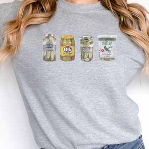 Pickle Sweatshirt, Funny Pickle Lover Gifts, Pickle Crewneck Sweater, Canned Pickles Pullover, Pickle Jar Top, Vintage Canning Vegetables