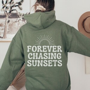 Chasing Sunsets Hoodie, Sunset Hoodie,  Trendy Oversized Aesthetic Sweater, Beach Hoodie, Vsco Hoodie,  y2k, Positivity Crewneck Sweatshirt