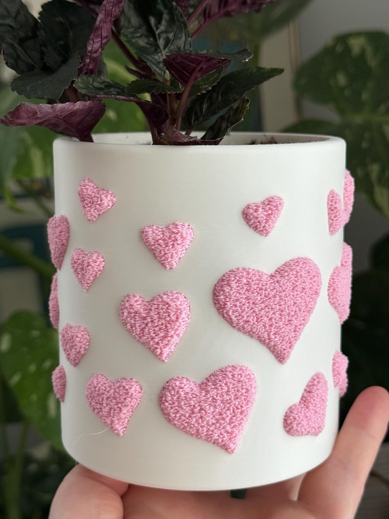 Fuzzy Heart plantenbak voor kamerplanten en vetplanten afbeelding 2