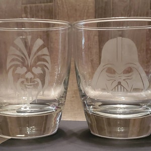 Star Wars Inspired Etched Whiskey Glass / Star Wars Glass / Star Wars Cup / Star Wars Gift / Star Wars Fan