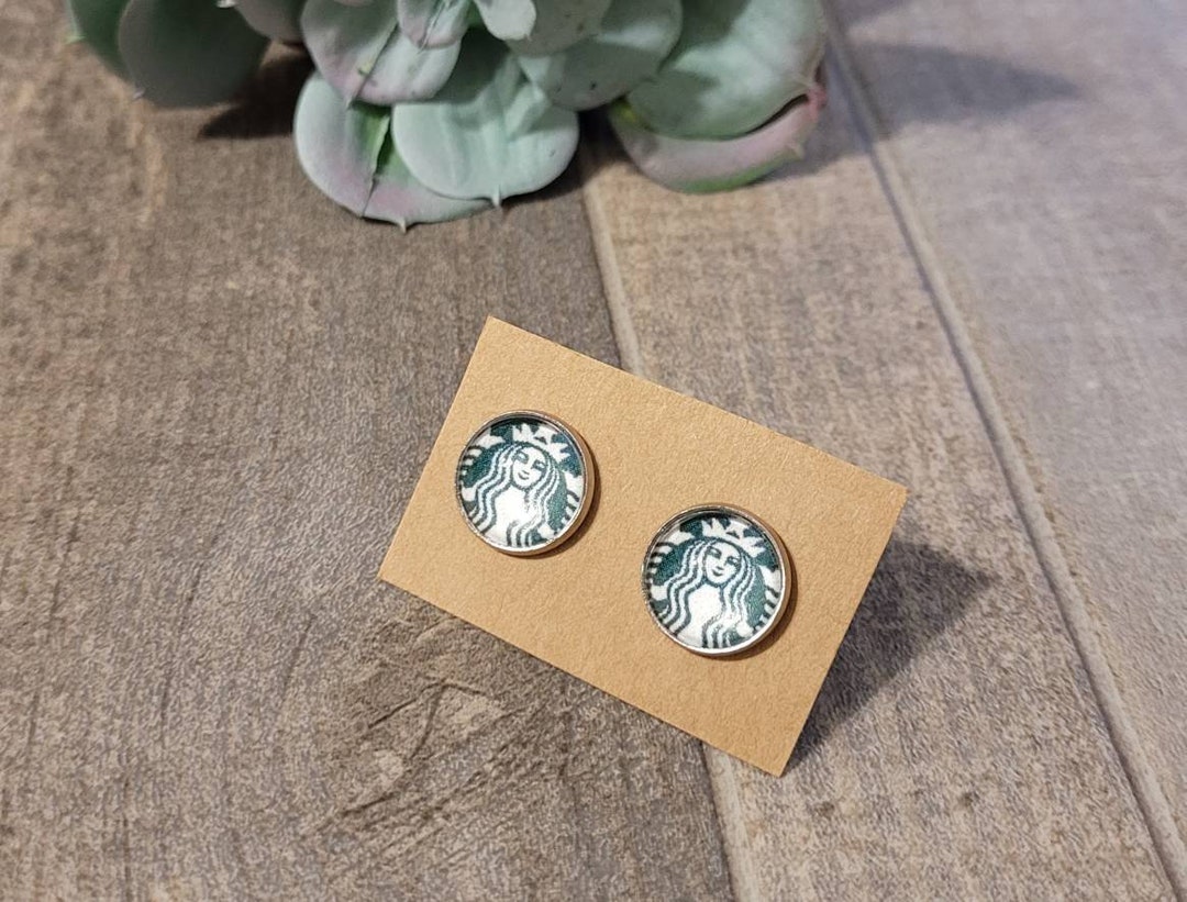 Starbucks Inspired Stud Earrings / Starbucks Jewelry / Starbucks Gift