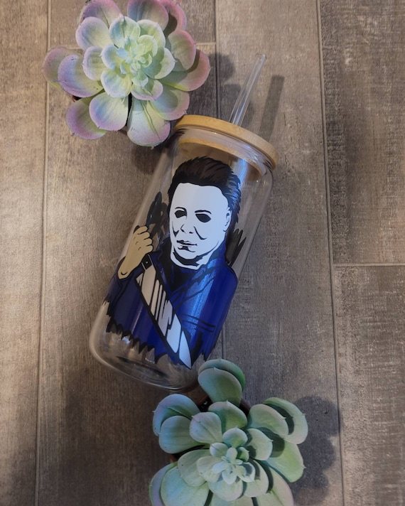 Michael Myers Glass Can Cup Michael Myers Cup Michael Myers