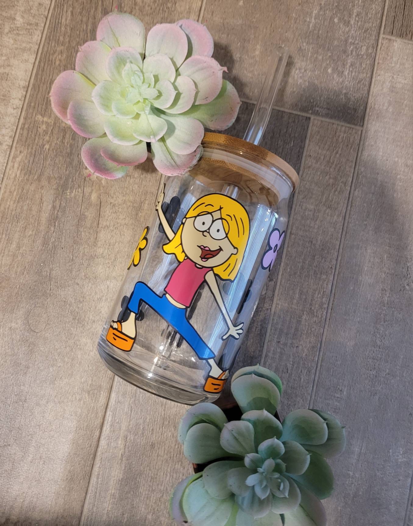 Lizzie Ghost Cartoon Fall Glass Cup