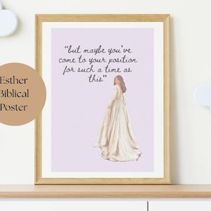 Esther &quot;For Such a Time As This&quot; Girls Nursery/room/bedroom Poster Art Print- Digital Download- Biblical Art
