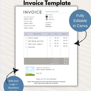 Factuursjabloon voor kleine bedrijven: digitale download en bewerkbaar