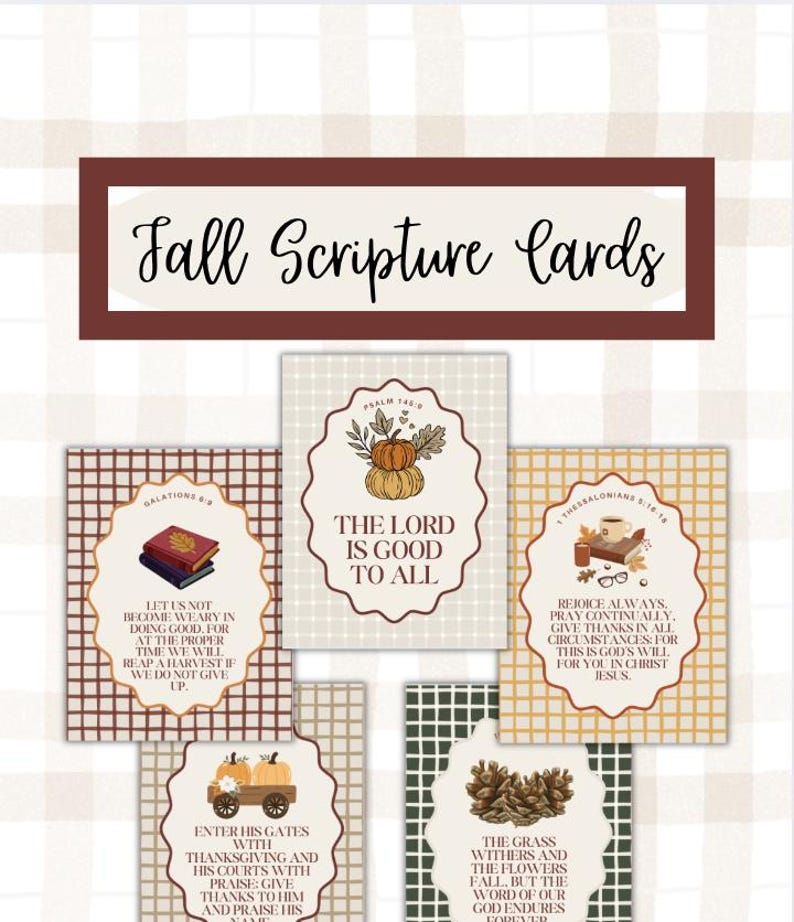 Fall Scripture Cards: Thanksgiving Bible Verse Art (digital Download ...