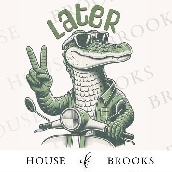 See Ya Later Alligator PNG, Funny Kids Shirt Design (Digital Download)