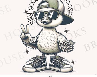 Silly Goose On the Loose PNG, Kids Trendy PNG, Funny Kid's Shirt Design, Sarcastic Humor Sublimation Designs, Popular PNG