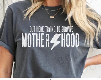 Mutterschaft PNG, Distressed Mom Shirt Design (digitaler Download)