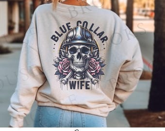 Blue Collar Wife Club PNG, Blue Collar Made Sublimation Design, Blue Collar Construction Shirt Design, Blue Collar Woman