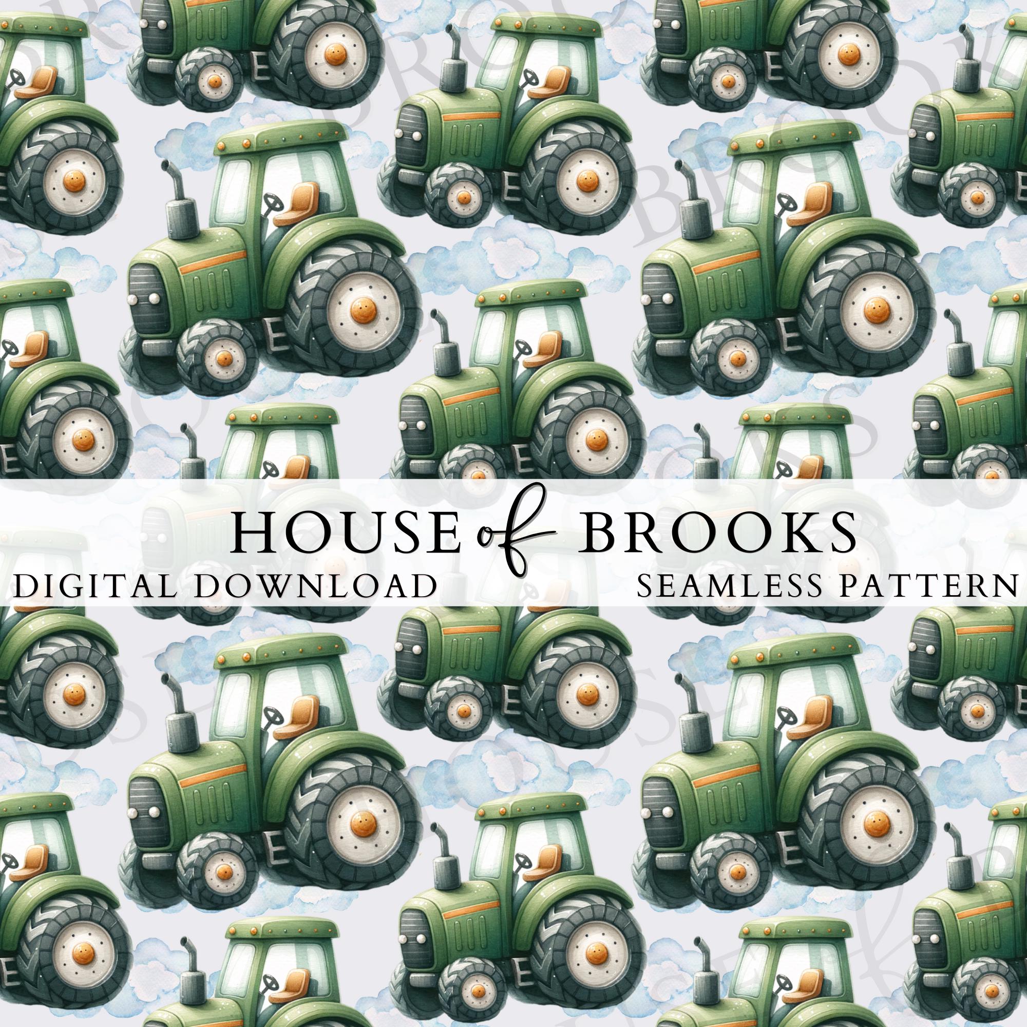 Green Tractor Seamless Pattern, Boy Seamless Pattern, Farm Tractor PNG ...