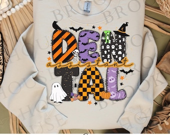 Halloween Dental Assistant teeth PNG, Spooky Dental Sublimation Design, Dental Assistant Shirt Design, Trendy Dental PNG, Popular PNG Design