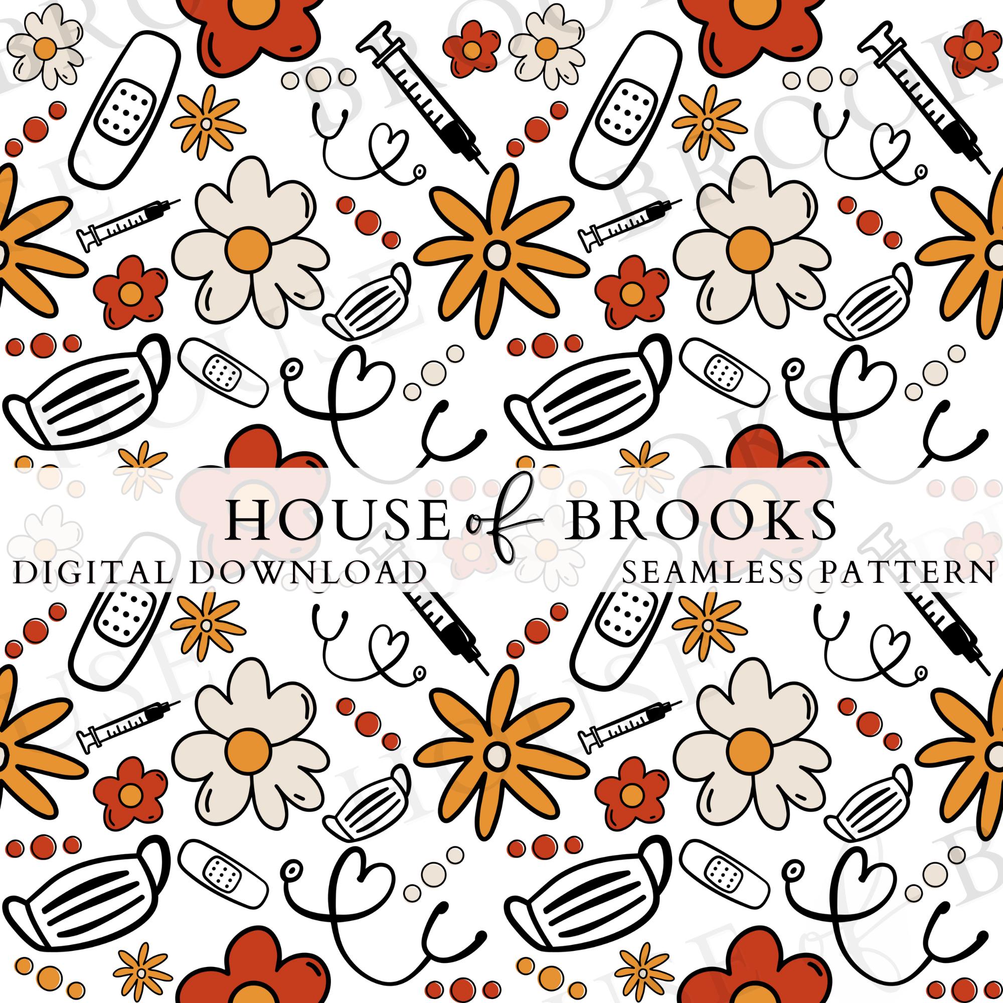 Nurse Pattern Nurse Fabric Design, Nursing PNG File, Medical Seamless Pattern ...