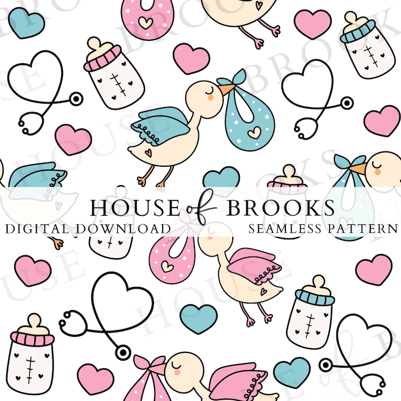 Nursing PNG File, Medical Seamless Pattern, Labor and Delivery Seamless ...