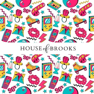 Retro 90s seamless pattern, 90s Sublimation Design, 90s vintage png